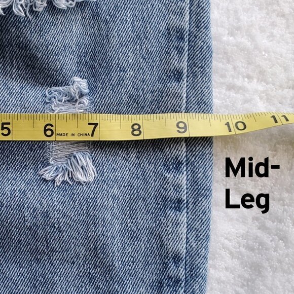 High Rise  Patchwork Wide Leg Colorblock Distressed Denim Cropped Ankle Jeans S - Picture 15 of 16